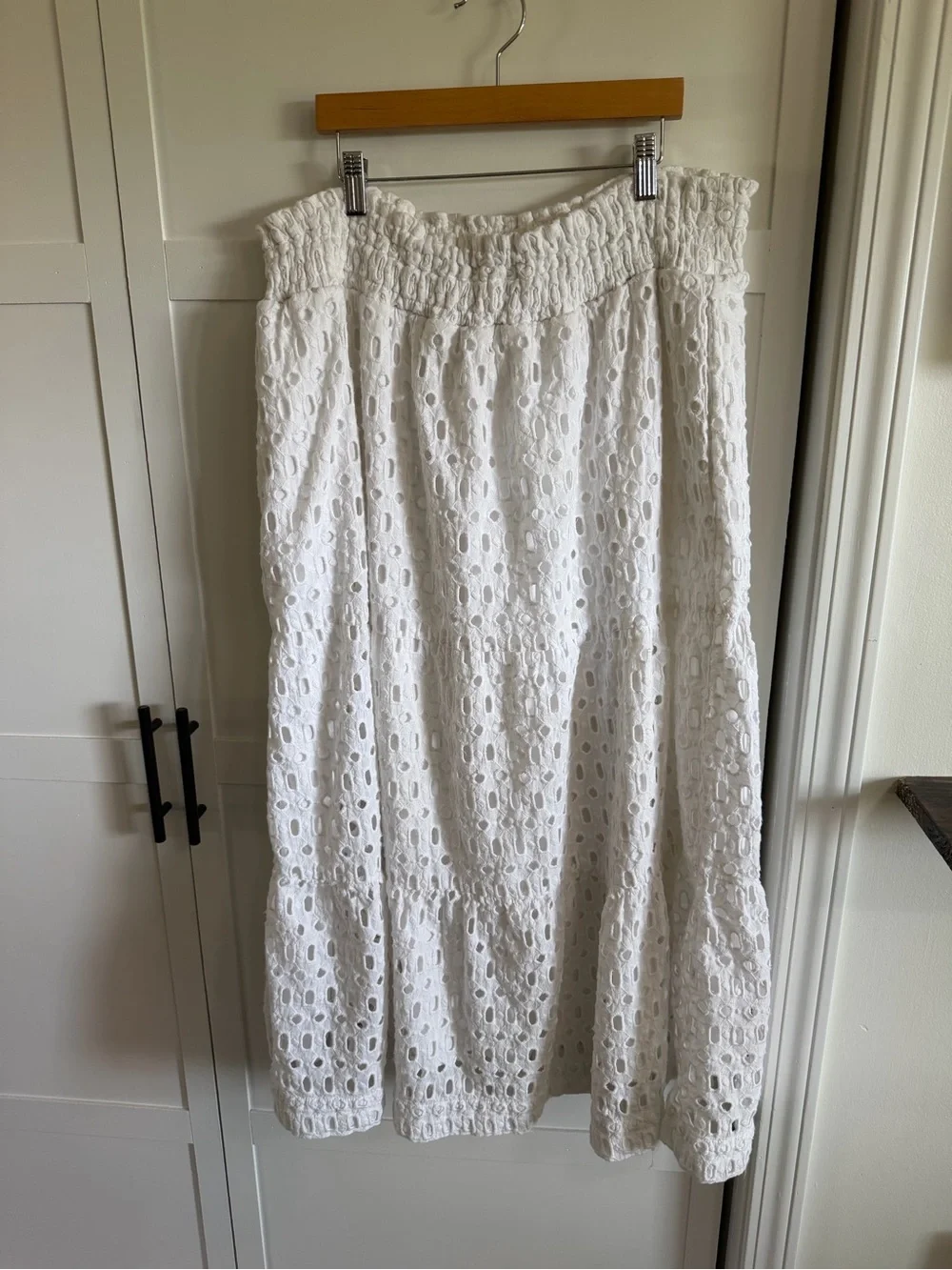 Anthropologie White Eyelet Maxi Skirt - Picture 4 of 8